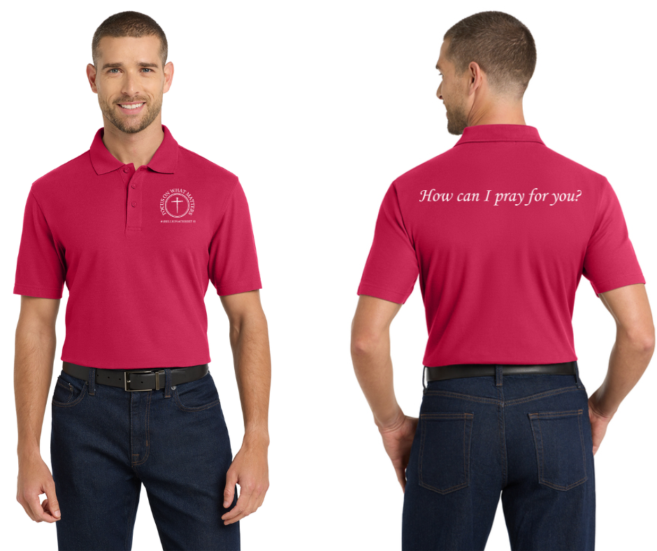 Men's “How can I pray for you?” Polo
