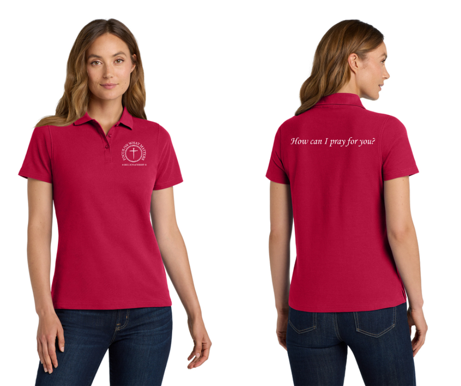 Women's “How can I pray for you?” Polo